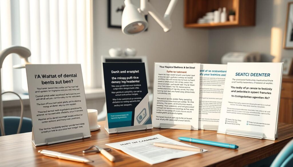 A well-lit, professional dental clinic setting, featuring a close-up shot of various dental ad copy examples displayed on a wooden desk. The copies showcase different headlines, taglines, and body text, highlighting the unique selling propositions of a dental practice, such as pain-free treatments, advanced technology, and expert care. The copies are positioned on the desk alongside dental tools and equipment, creating a cohesive visual narrative. The lighting is soft and warm, emphasizing the trustworthiness and expertise of the dental practice. The overall mood is one of professionalism, expertise, and patient-centric care. A well-lit, professional dental clinic setting, featuring a close-up shot of various dental ad copy examples displayed on a wooden desk. The copies showcase different headlines, taglines, and body text, highlighting the unique selling propositions of a dental practice, such as pain-free treatments, advanced technology, and expert care. The copies are positioned on the desk alongside dental tools and equipment, creating a cohesive visual narrative. The lighting is soft and warm, emphasizing the trustworthiness and expertise of the dental practice. The overall mood is one of professionalism, expertise, and patient-centric care.